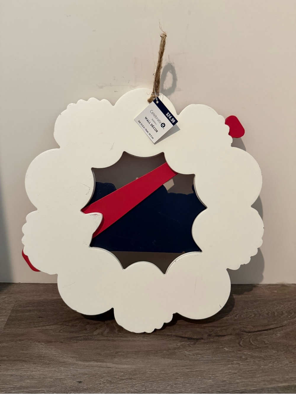 Super Cute “Hey Batter Batter” Wooden Door Wreath- NWT - Picture 3 of 4